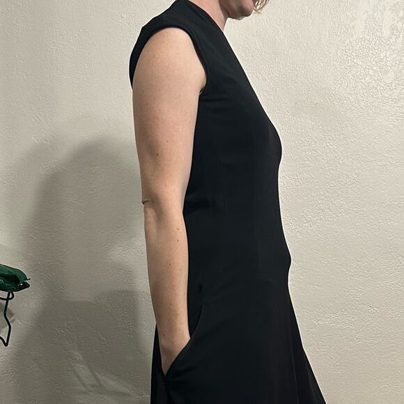 The Row Erscher Cady Maxi Dress size 0 Black Cap Sleeve Pockets - Picture 7 of 13